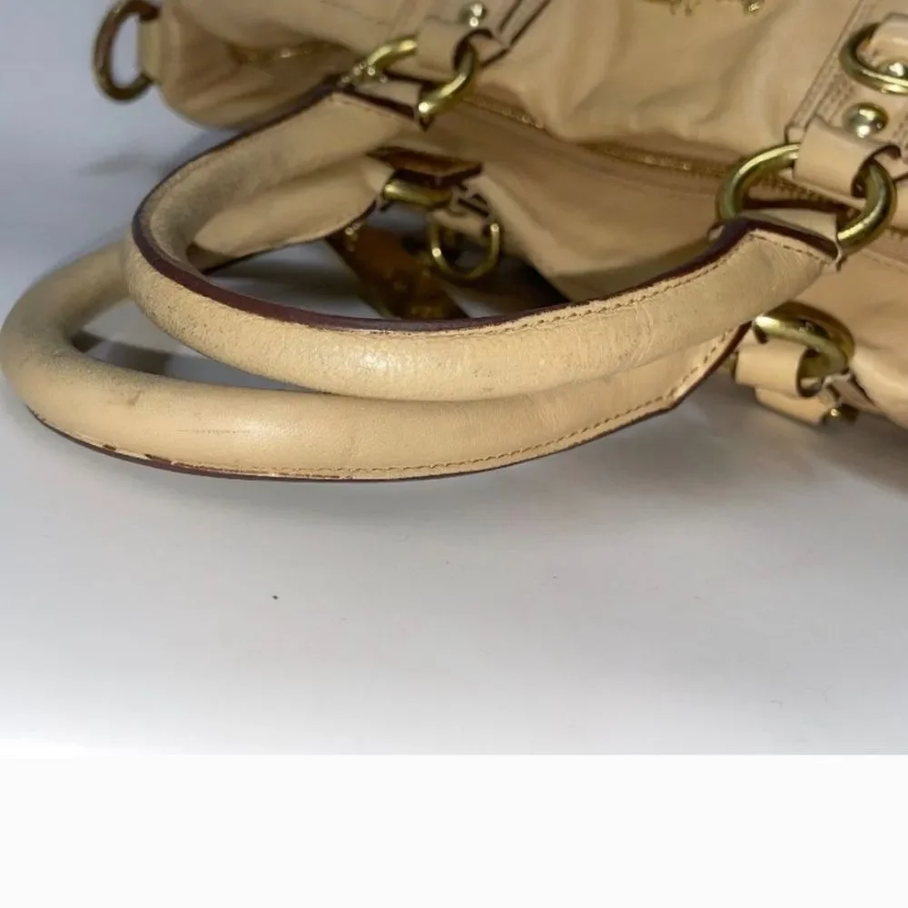 Coach Beige Leather Tote Bag